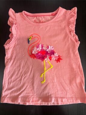 Mini Boden Flamingo ruffle tank